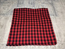 NEW Pair Mainstays Buffalo Plaid Checked Red Black 17” Pillow Cover picture