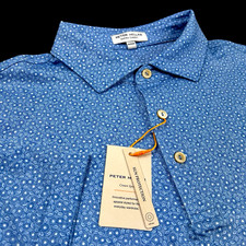 Peter Millar Crown Sport Summer Comfort Performance Geo Tropical Polo Shirt LRG picture