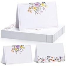 -60pcs Floral Wildflower Place Cards, Size 4.33x3.54 Inch, Tent Card, Escort ... picture