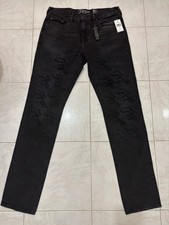NWT  $298 PRPS JAPAN Denim Size 32 USA Made LESABRE Slim Tapered Fit Black Jeans picture
