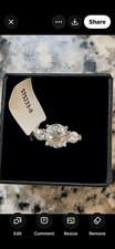 JTV Three Stone Ring 2Ct Round Cut Simulated Diamond picture