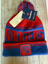 Fanatics New York Rangers NHL Red/Blue Pom Knit Hat One Size Officially Licensed picture