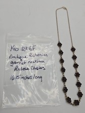 Antique 1/20 12k G.F. Rose Cut Bohemian Garnet Linked Flower 16.25