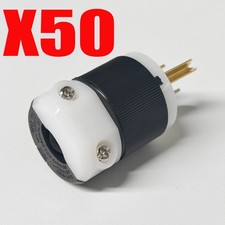 50x LOT HBL5266C For AC Male Edison NEMA 5-15P Plug 15A 125V Connector CL/BK picture