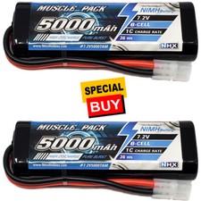 NHX Muscle Pack 7.2V 5000mAh 6-Cell Nimh Battery w/ Tamiya Connector (2) picture