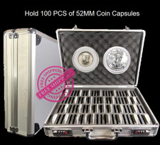 1 PC Aluminum Coin Storage Case 100x52mm Lockable Display Box picture