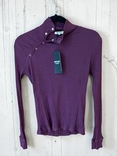 NWT La made LONG SLEEVE SNAP TURTLENECK - purple medium picture