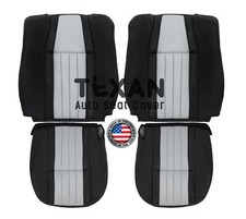 2003 Ford F150 Harley Davidson Leather Replacement Seat Cover 2 Tone Gray/Black picture
