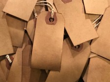 300 Small Primitive Coffee Stained Antique store Price Hang Tags lot farmhouse picture