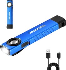 WORKPRO 600 Lumens Rechargeable LED Work Light Flat Pocket Flashlight w/UV Light picture