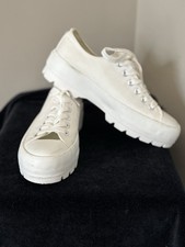 SINCERELY JULES Women's Size 7M Vasco Chunky Platform Sneakers Beige Fabric picture