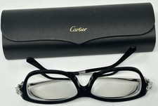 CARTIER CT0067OA 002 140 Black Silver Panthere Eyeglasses Frames France E33 picture