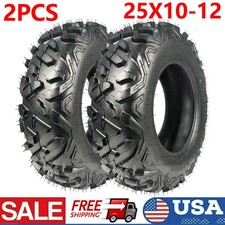 2Pack 25x10-12 Tire 25x10x12 ATV/UTV Tires All-Terrain Off-Road Adventures 6PR picture