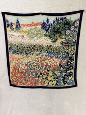 Vintage  1988 100% Silk Ginnie Johanssen Scarf Floral Garden Bloom Van Gogh picture