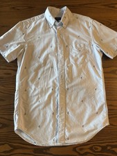 J.Crew Mens S Oxford Anchor Print Shirt Short Sleeve Button Down Nautical picture