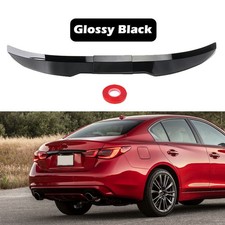 For Infiniti Q50 2014-2023 Rear Trunk Lip Spoiler Wing Body Kit Glossy Black picture