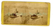 New York City NYC - EAST RIVER FERRY TO BROOKLYN - c1870s Stereoview picture