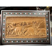 Antique Anglo-Indian Vizagapatam Inlaid Jewelry Box Hand Carved Exotic wood picture