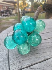 MCM Vintage 60s Large Lucite Teal ~ Turquoise Green Grapes Grape Cluster  picture