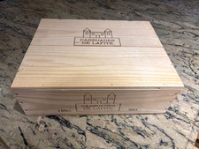 CHATEAU CARRUADES DE LAFITE EMBOSSED WOOD WINE BOX CRATE & LID 2021 picture