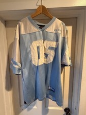 Vintage FUBU Sport 05 Football Jersey Large Blue White Y2K Hip Hop Made Korea picture