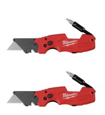Milwaukee 2PK 6IN1 Fastback Folding Utility Knife Wire Stripper Screwdriver picture
