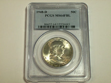 1948-D Franklin Half Dollar   PCGS MS-64 FBL       SN9020 picture