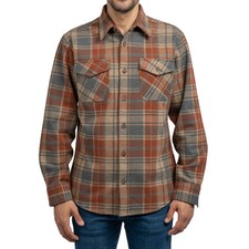 JACHS Men’s Flannel Shirt Relaxed Fit Heavyweight Brushed Stretch 89%Polyester picture