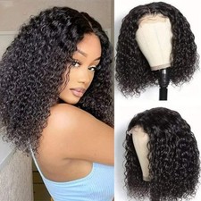 Hight Quality Kinky Curly Wave Short Bob Wig Human Hair Hd Full Lace Front Wig V picture