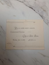 1888 College of Notre Dame Fighting Irish Commencement Exercises Invitation picture