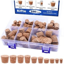 100Pack 10 Sizes Cork Stoppers,Small Corks Plugs For Bottles, Replacement picture