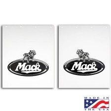 Mack Mud Flaps Poly  24” X 30” MACK Bulldog Logo (pair) Black/White picture