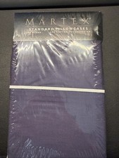 Martex Solids Standard Pillowcase In TFE Navy 200 Thread Count Set of 2 New NIP picture