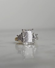 Elegant 6.30 Ct Radiant Cut Lab Grown Diamond Engagement Ring 14K Yellow Gold picture