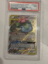 Pokemon TCG PSA 9 2019 Venusaur & Snivy GX Black Star Promo SM229 Holo ENG picture