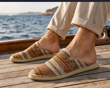 Sanuk Men's You Got My Back Tuscan Blanket Slide-On Loafer Fabric Brown/Beige 10 picture