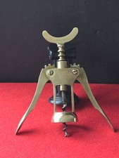 Vintage Italian Solid Brass Winged Corkscrew Wine Bottle Opener picture