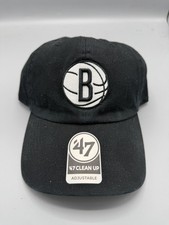 Brooklyn Nets Hat Mens Strap '47 Brand Black Faded Cap Basketball NBA Team New picture