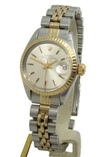 ROLEX 26mm WOMENs 6917 DATE SS & 14K GOLD OYSTER PERPETUAL AUTOMATIC WATCH 1972 picture