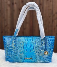 NWT Brahmin Toyna Electric Blue Melbourne Leather Shoulder Tote Bag Purse picture