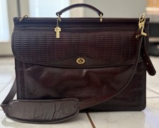 Vintage Jack Georges Cognac Leather Tuscany Executive Briefcase Crossbody picture