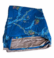 Yves Delorme Palmio Blue King Duvet Cover Floral 100% Cotton Made in France picture