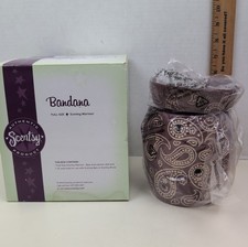 Scentsy Bandana Full Size Wax Warmer Purple Paisley Authentic New Open Box picture