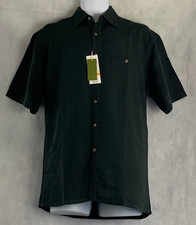Campia Moda Men's Short Sleeve Soft Microfiber Button-Down Shirt, Black, Small picture