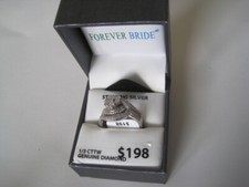 FOREVER BRIDE Wedding Ring & Band Set Sterling Silver 1/3 CTTW Diamond Flower 7 picture