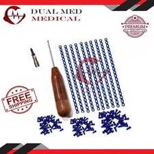 Maxillofacial 10 Pcs 1.5mm Mini Plates 80 Pcs Titanium Screws & Screw Driver Set picture