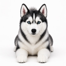 DragonMoss Siberian Husky Plush Dog Realistic Handmade Stuffed Animal Gift picture