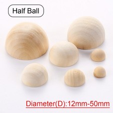Wooden Split Balls Half Round Wood Beads Unfinished Half Spheres for Craft DIY picture