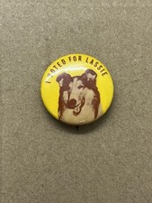 Vintage 1956 I Voted for Lassie Pin Back Button Campbells Soup Premium picture