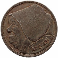 1920 10 Pfennig City of Aachen Germany Coin Notgeld (MO2487-) picture